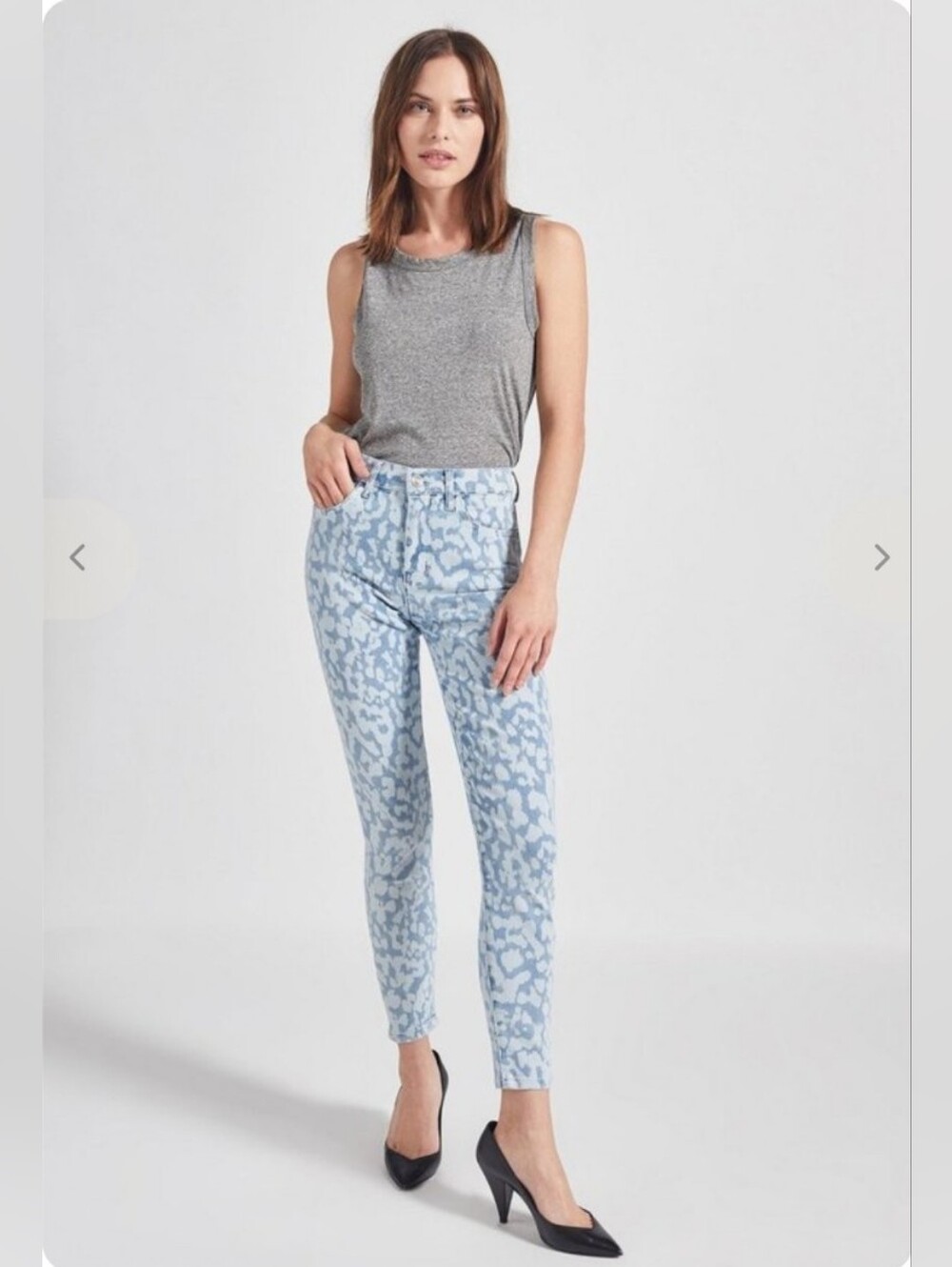NWT Current/Elliott The High Waist Stiletto Leopard Skinny Jeans 26 ,Retail 274$